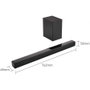 Panasonic SC-HTB150EGK Barra de Sonido de 2.1 Canales con Subwoofer Inalámbrico, 100W, Negro